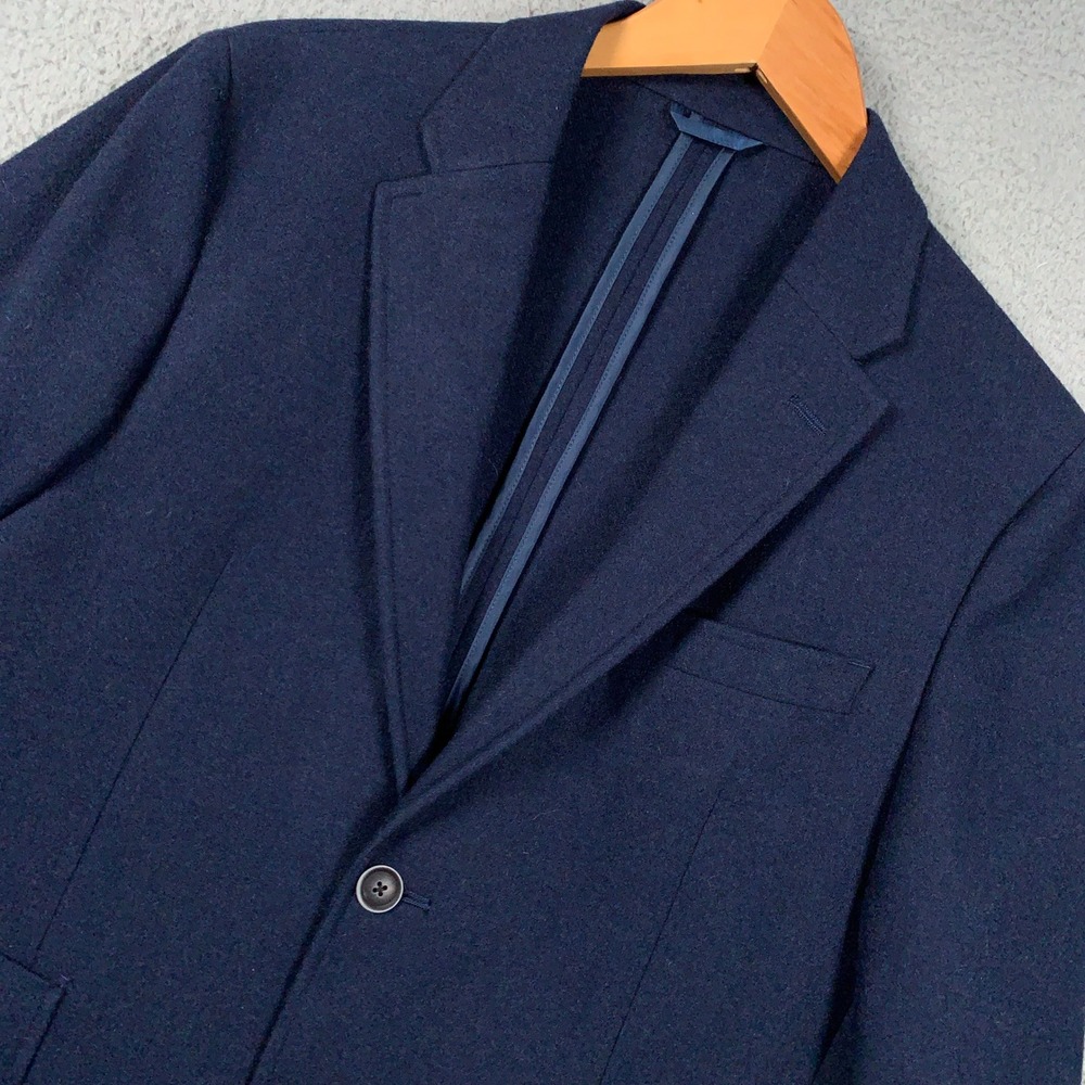 Ben Sherman Hill Blazer Mens 38S Navy Blue Wool Blend Two Button Patch Pocket